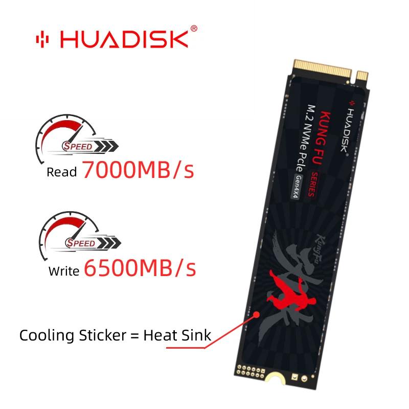 HUADISK ƮϿ SSD NVMe M2, 1TB PCIe Gen4x4 ָ Ʈ ̺, M.2 2280 NVMe 2TB SSD 4TB ũ, 7000 MB/s, DIY ӿ ǻ PS5